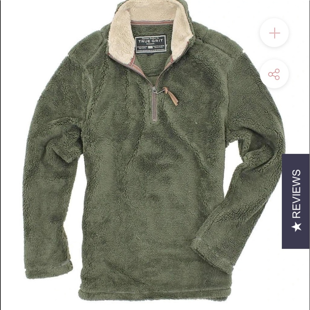 true grit pebble pile pullover vintage olive